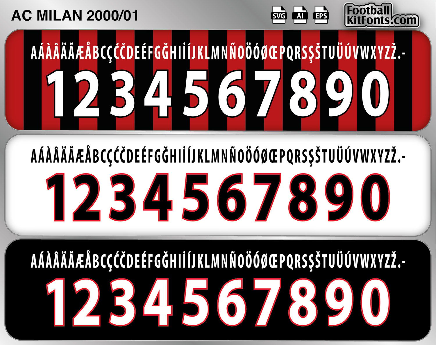 Ac Milan Text Vector AC Milan 2000-01 Vector Font