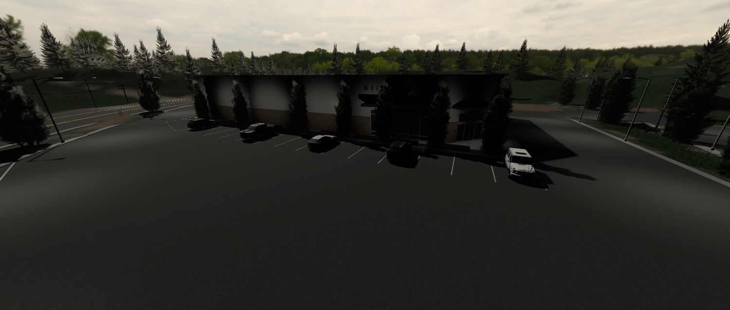 Driving and patrol roads in a Roblox state map