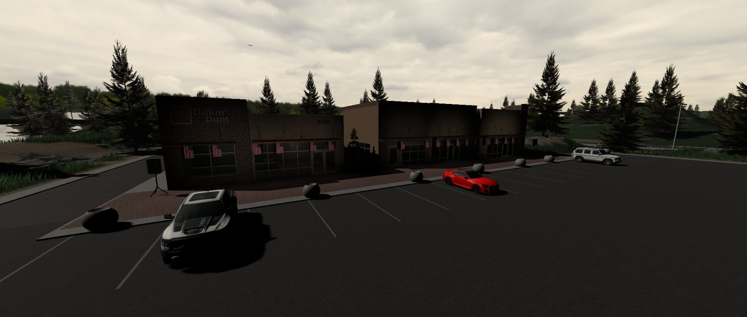 Detailed city streets in a Florida-inspired Roblox map
