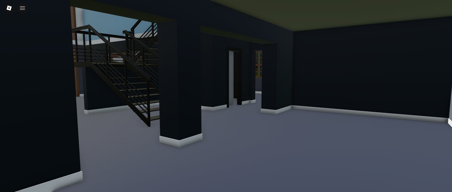 Spacious interior rooms in a Roblox home