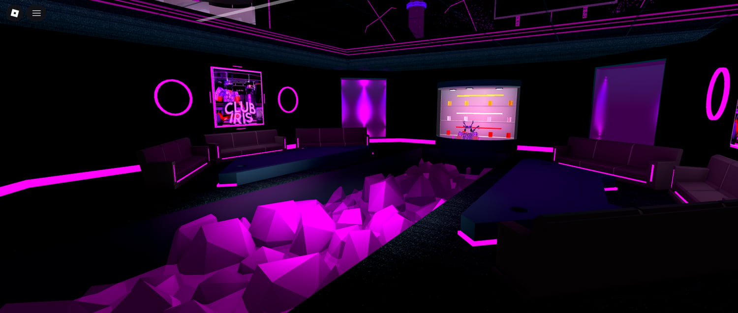 Futuristic club interior in Roblox