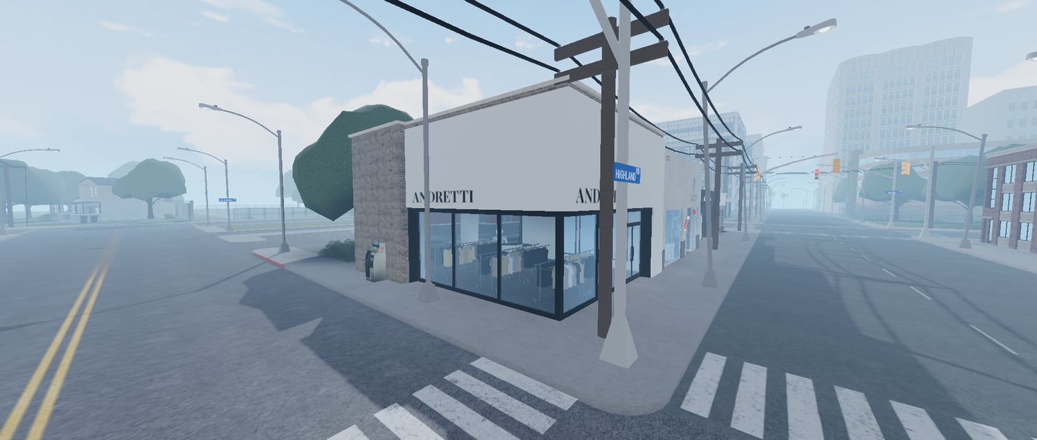 Big American-style city layout in Roblox