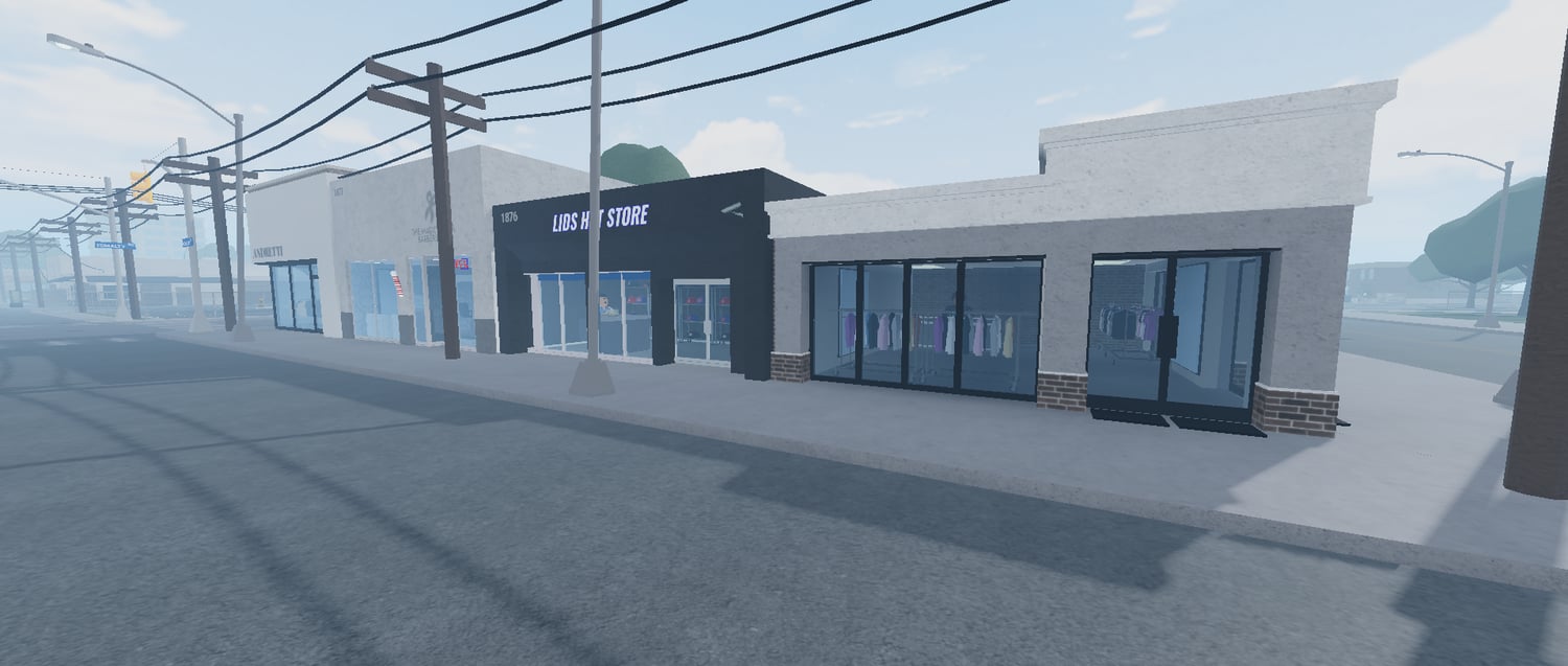 Enterable buildings inside a Roblox city map
