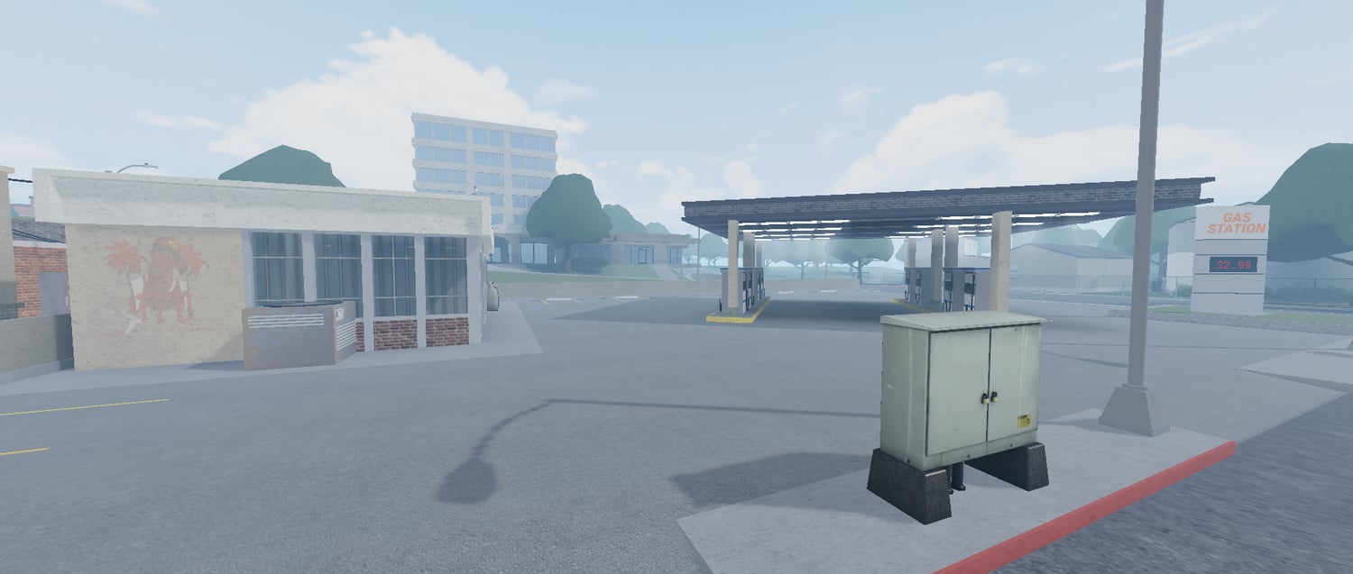 Urban districts and roads in Roblox map