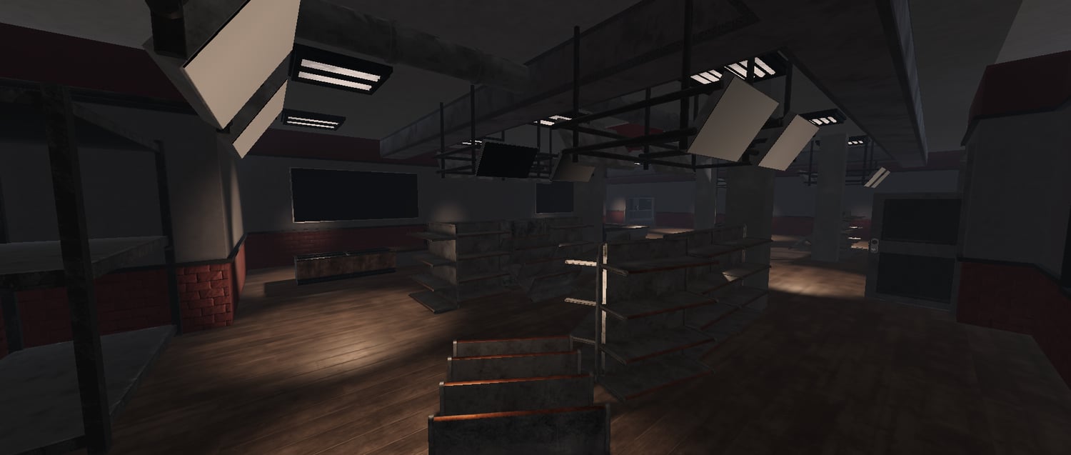 Underground tunnels beneath a Roblox city environment