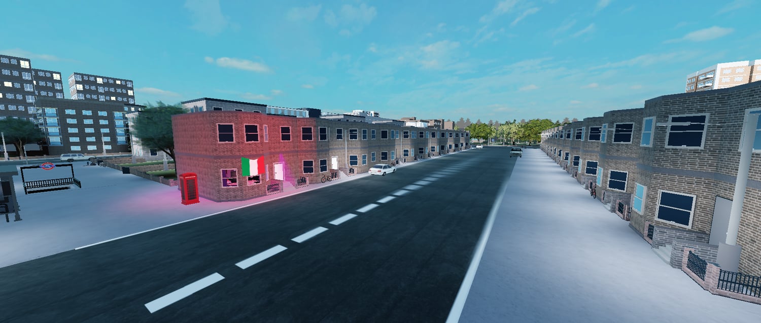 Detailed European city layout for Roblox roleplay