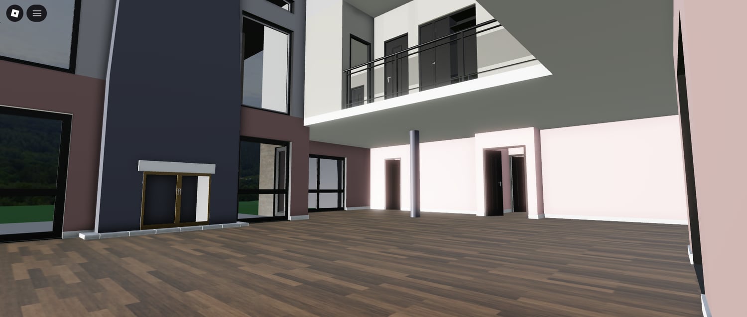 Luxury architecture home with empty interior in Roblox
