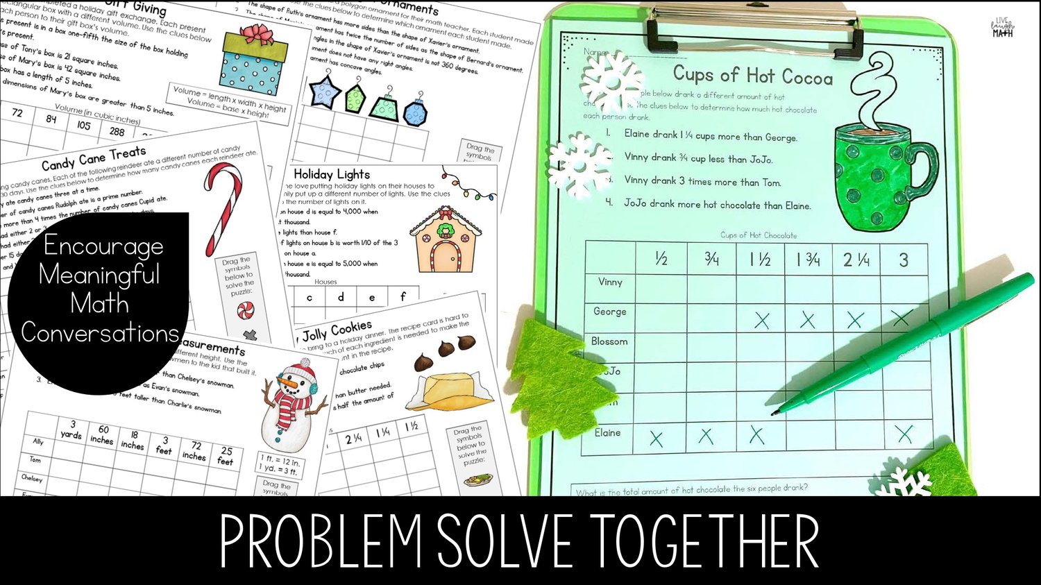 Christmas Math Enrichment Activities - December & Winter Logic Puzzle Worksheets