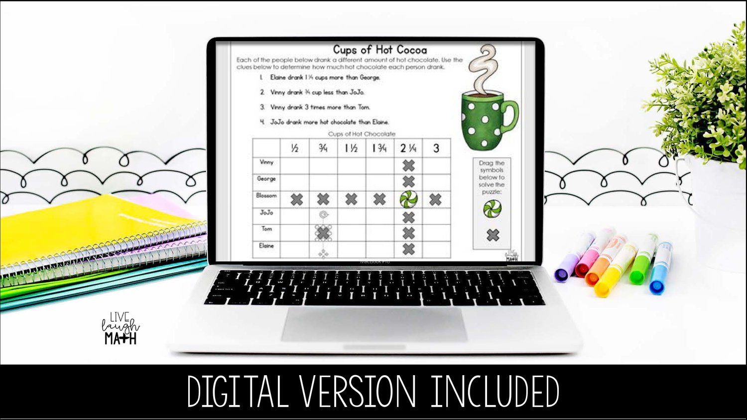 Christmas Math Enrichment Activities - December & Winter Logic Puzzle Worksheets