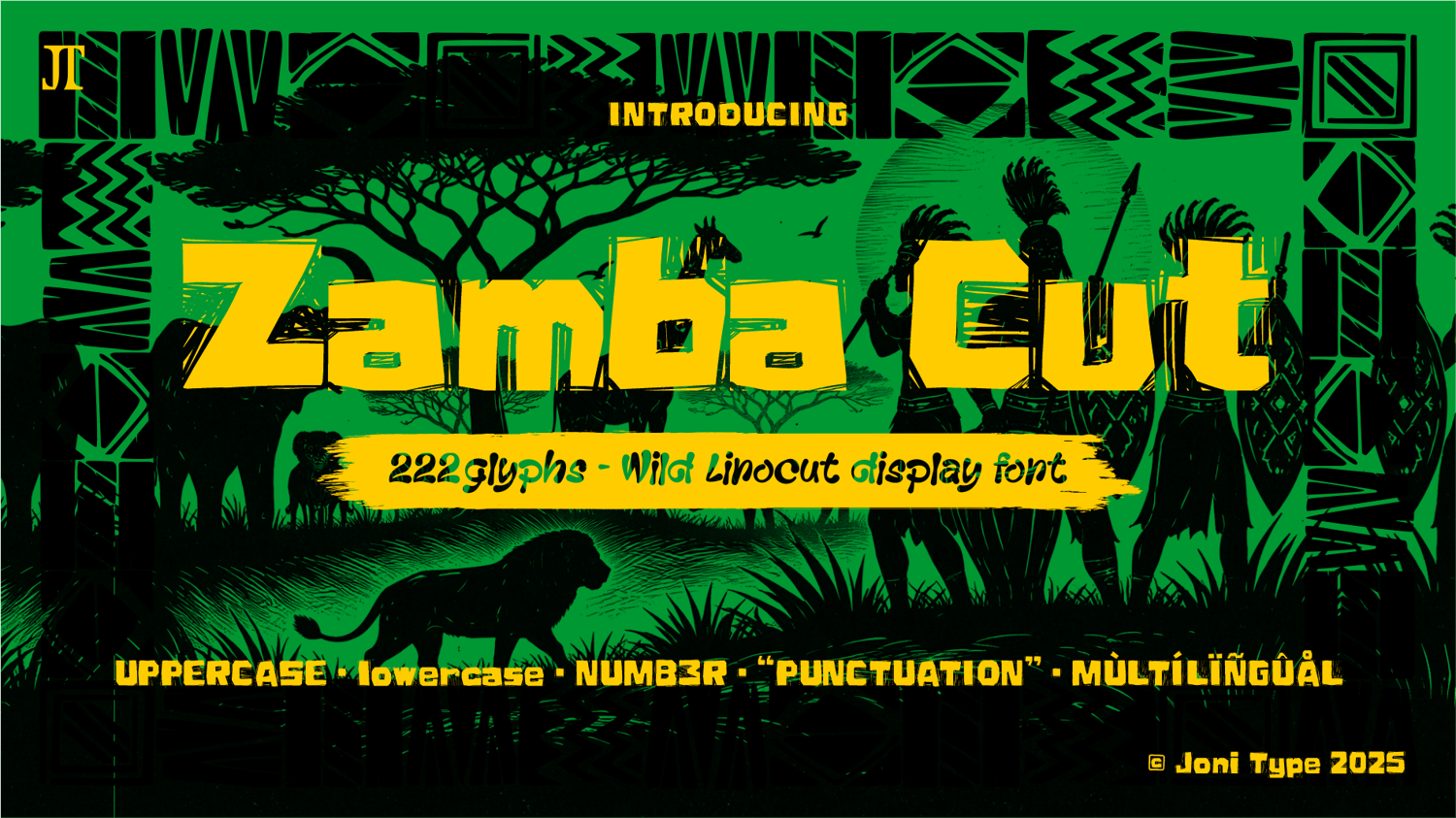 zamba cut - wild linocut style