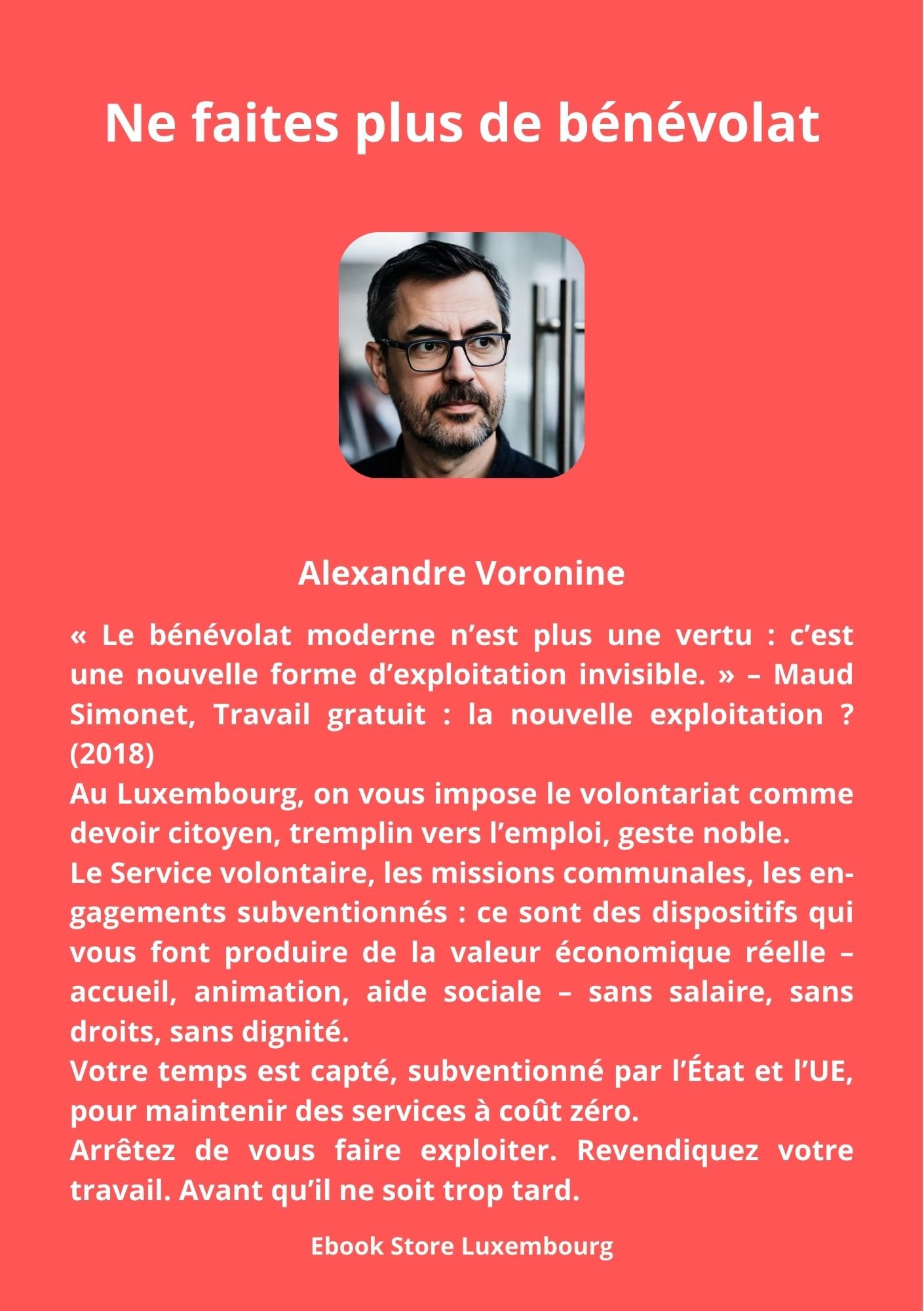 4ème de couverture du ebook de faites plus de bénévolat - Ebook Store Luxembourg