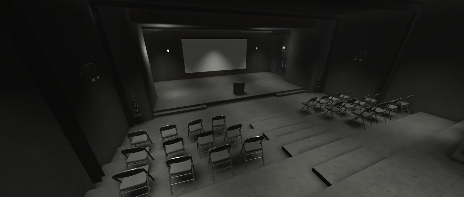 Secure research corridors inside an SCP-themed Roblox map