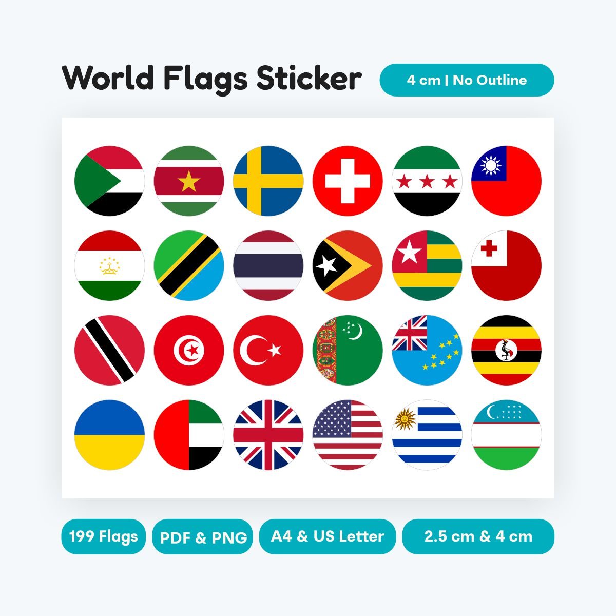 National flags circle clipart transparent PNG