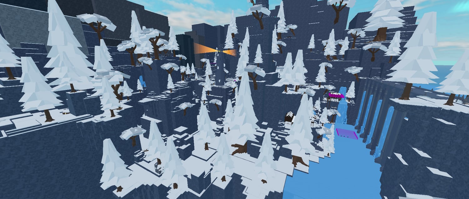 Rogue Blox Roleplay map showing different biome areas
