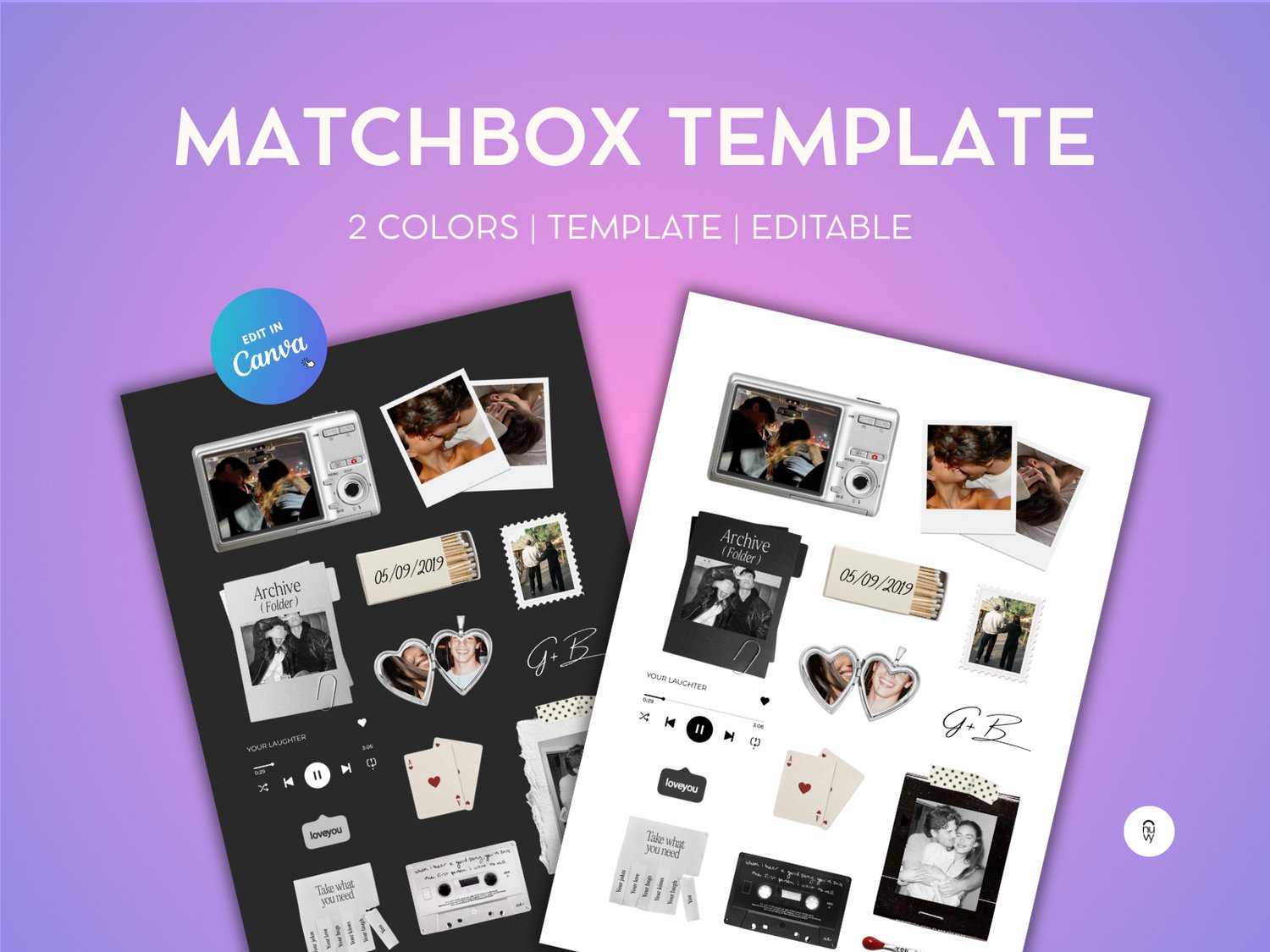 Matchbox photo template - Payhip