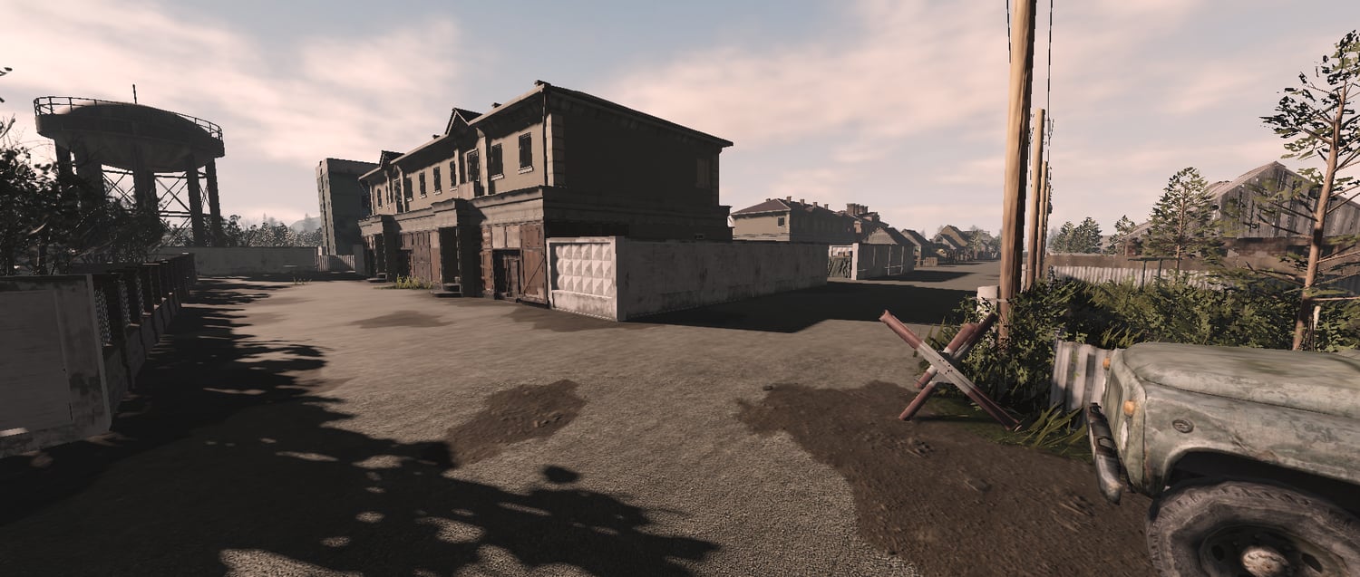 Detailed war-torn city layout in Roblox