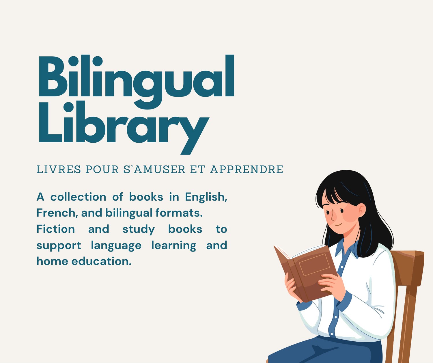 Livres en français, en anglais et bilingues pour accompagner l’apprentissage des langues et l’instruction en famille.