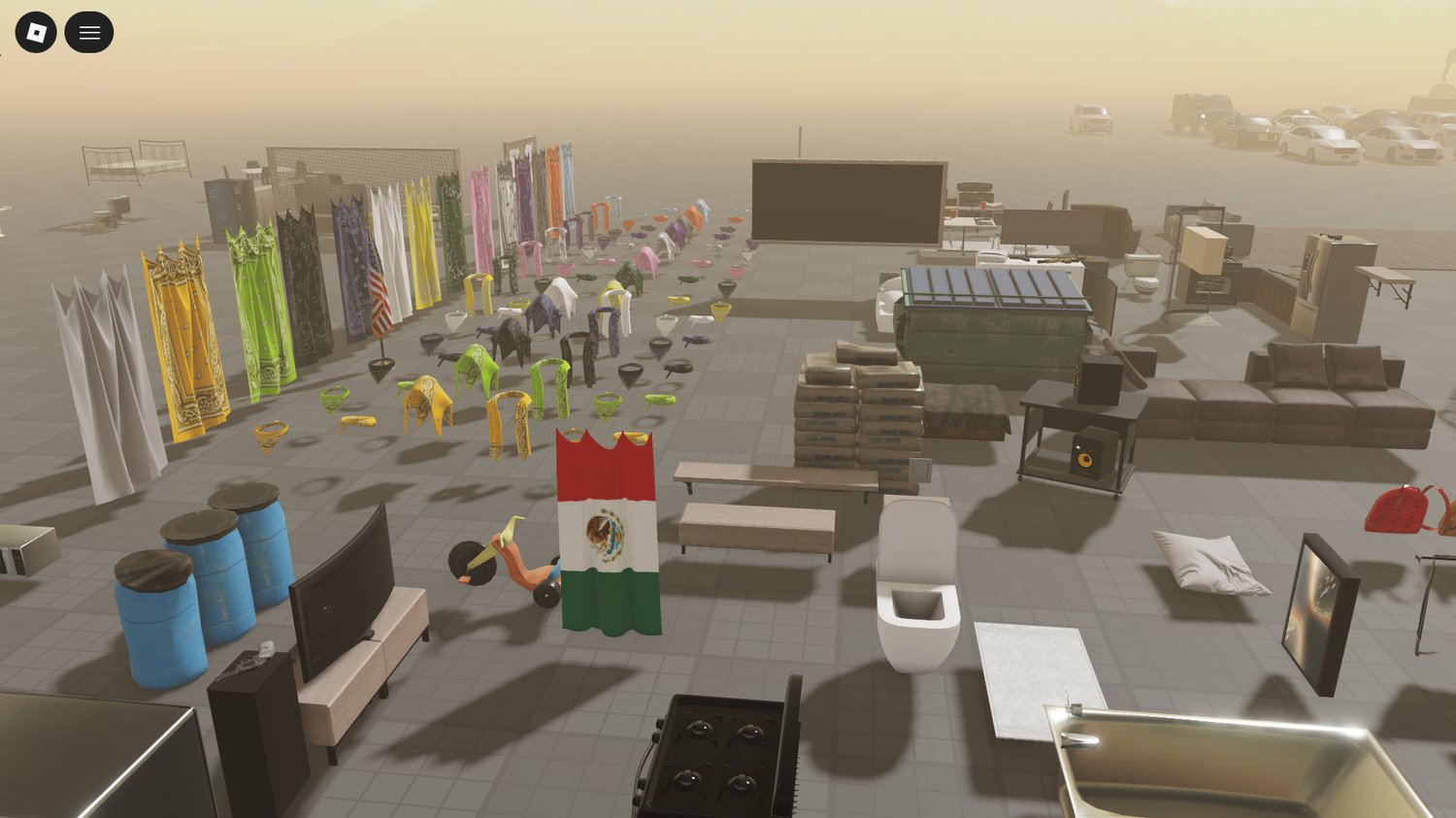 Food and drink models in a Roblox creator pack