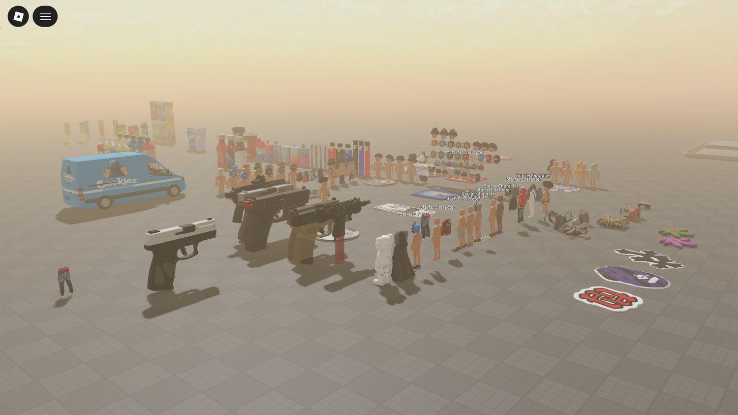 Working vehicles included in a Roblox asset collection