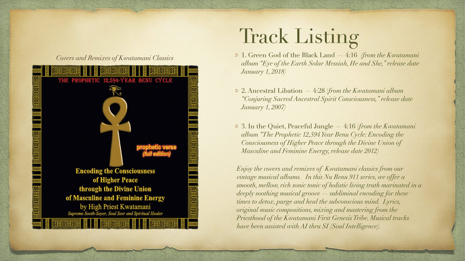 Soul Journey musical message track listing