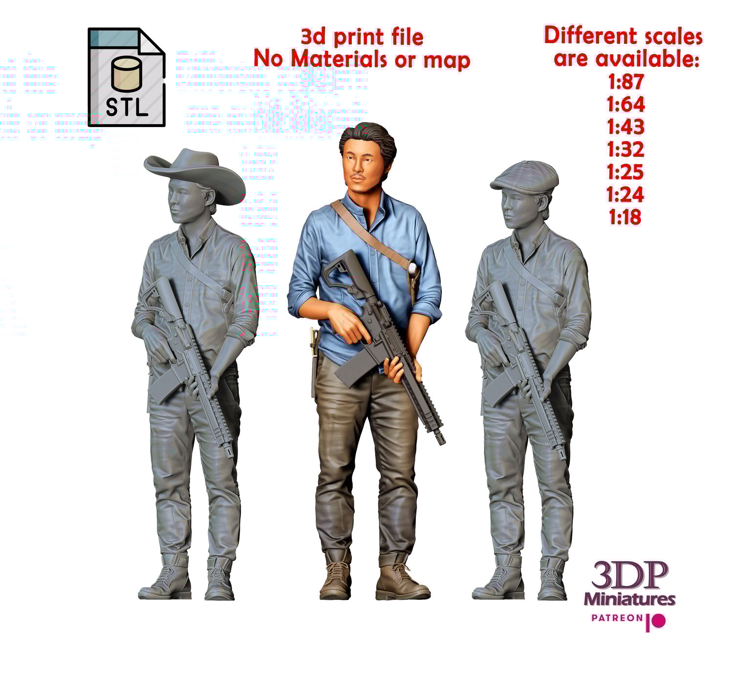 3DP Miniatures, N5 Glenn Rhee Walking Dead