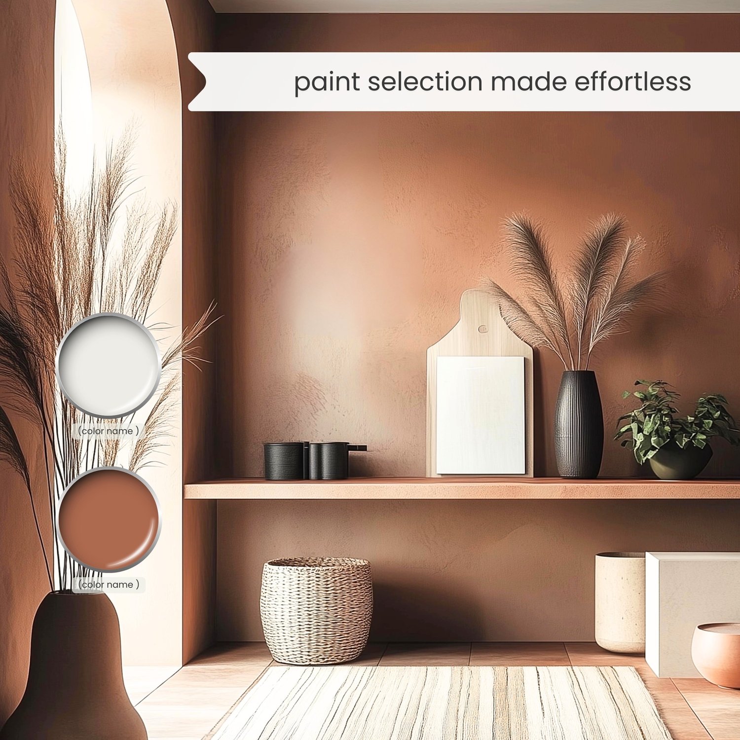 Eclectic color palette for home interior with Sherwin Williams paint scheme by Lavenia Shash.