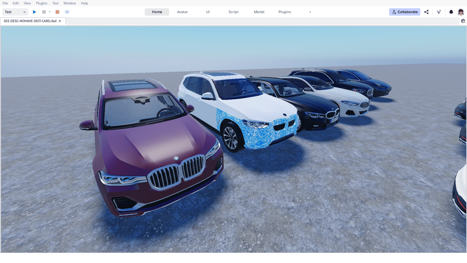 High-end vehicle lineup for Roblox roleplay