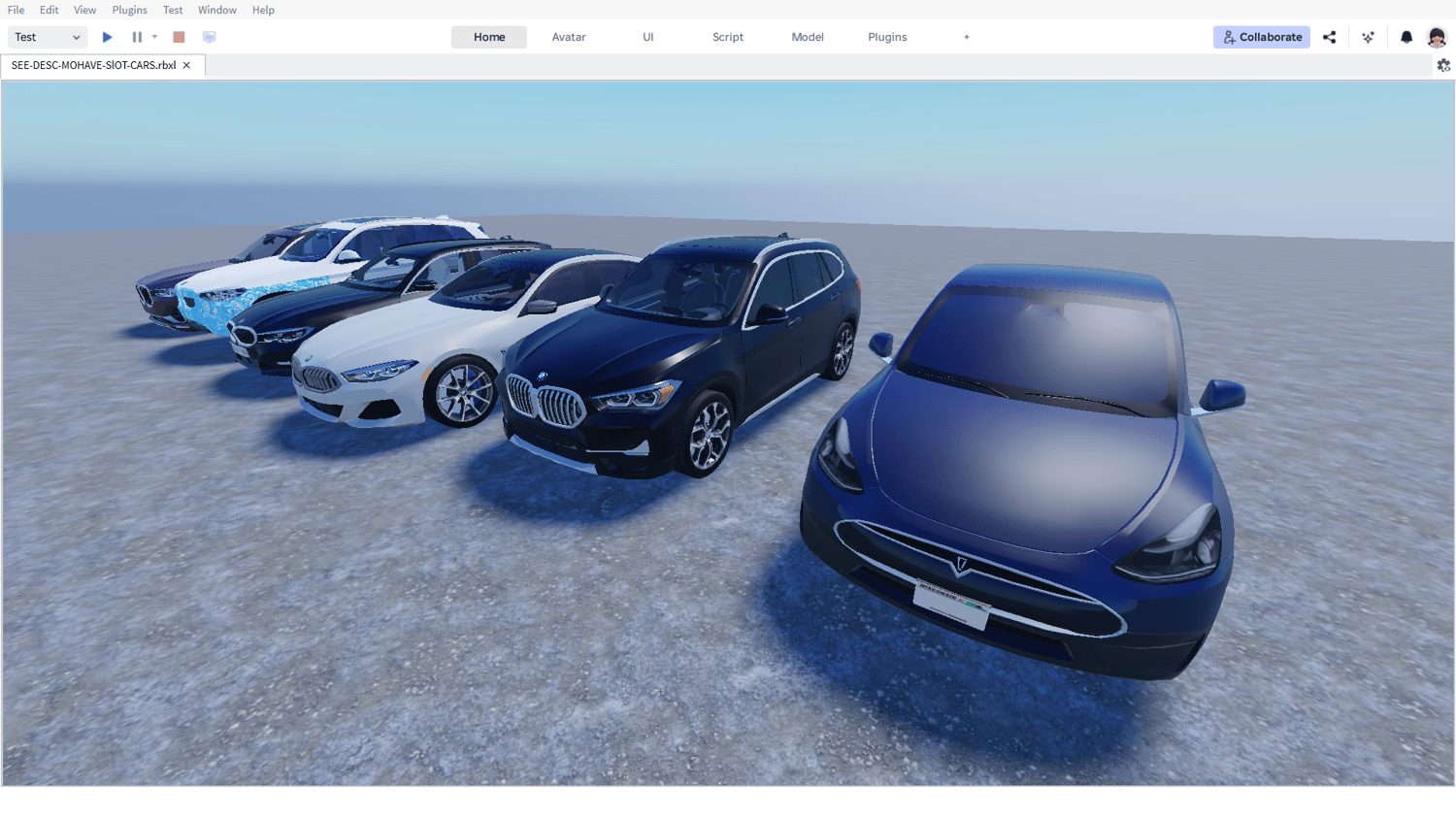 Luxury cars showcased in a Roblox collection