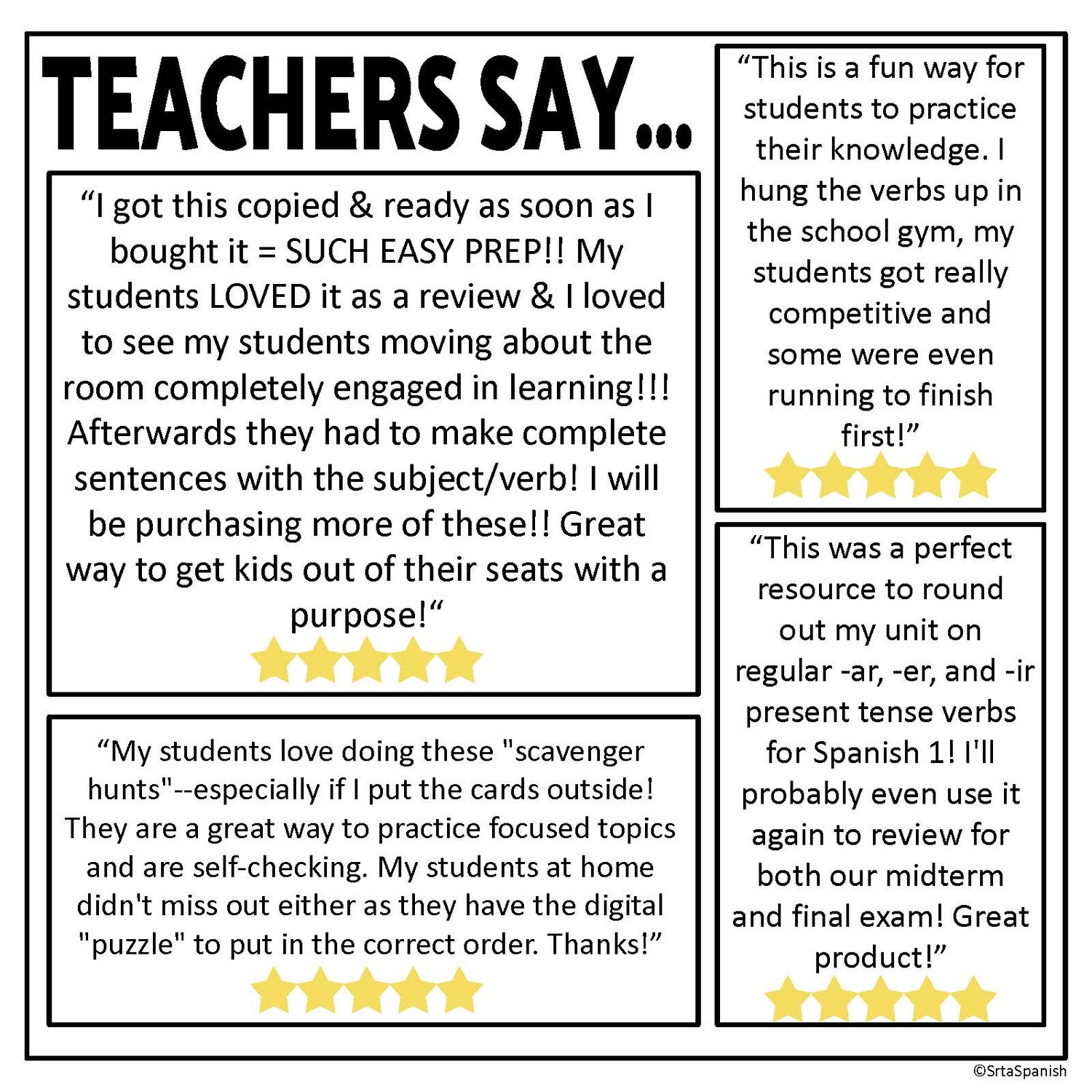 AR ER IR Present Tense Regular Verbs Spanish 1 Final Exam Review Game Sub Plans