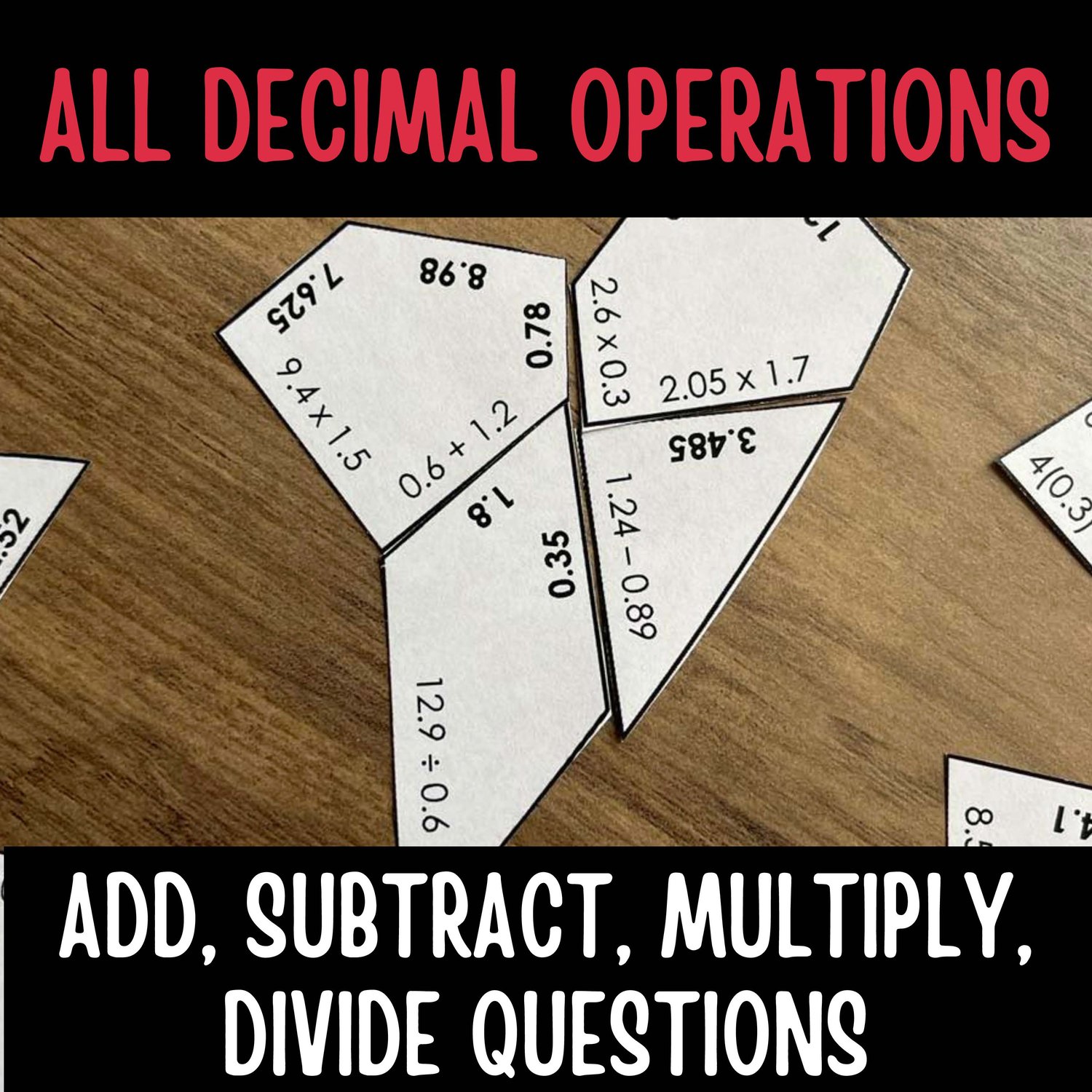 Math Activity HEART PUZZLE: Decimal Operations | Valentines Day | Class Decor