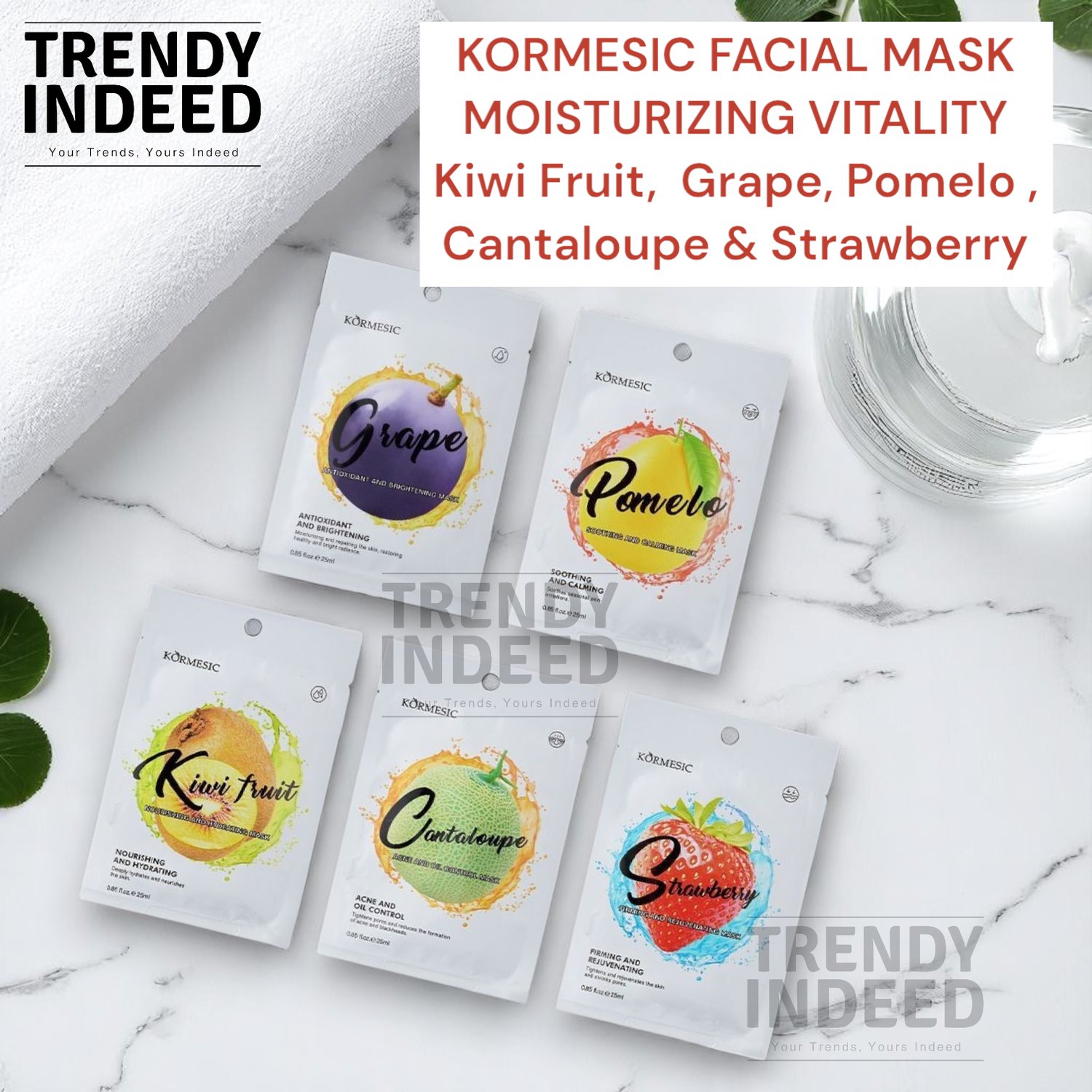 Facial mask bundle with five premium sheet masks