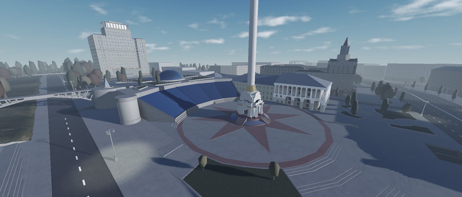 Abandoned war city map with destroyed buildings