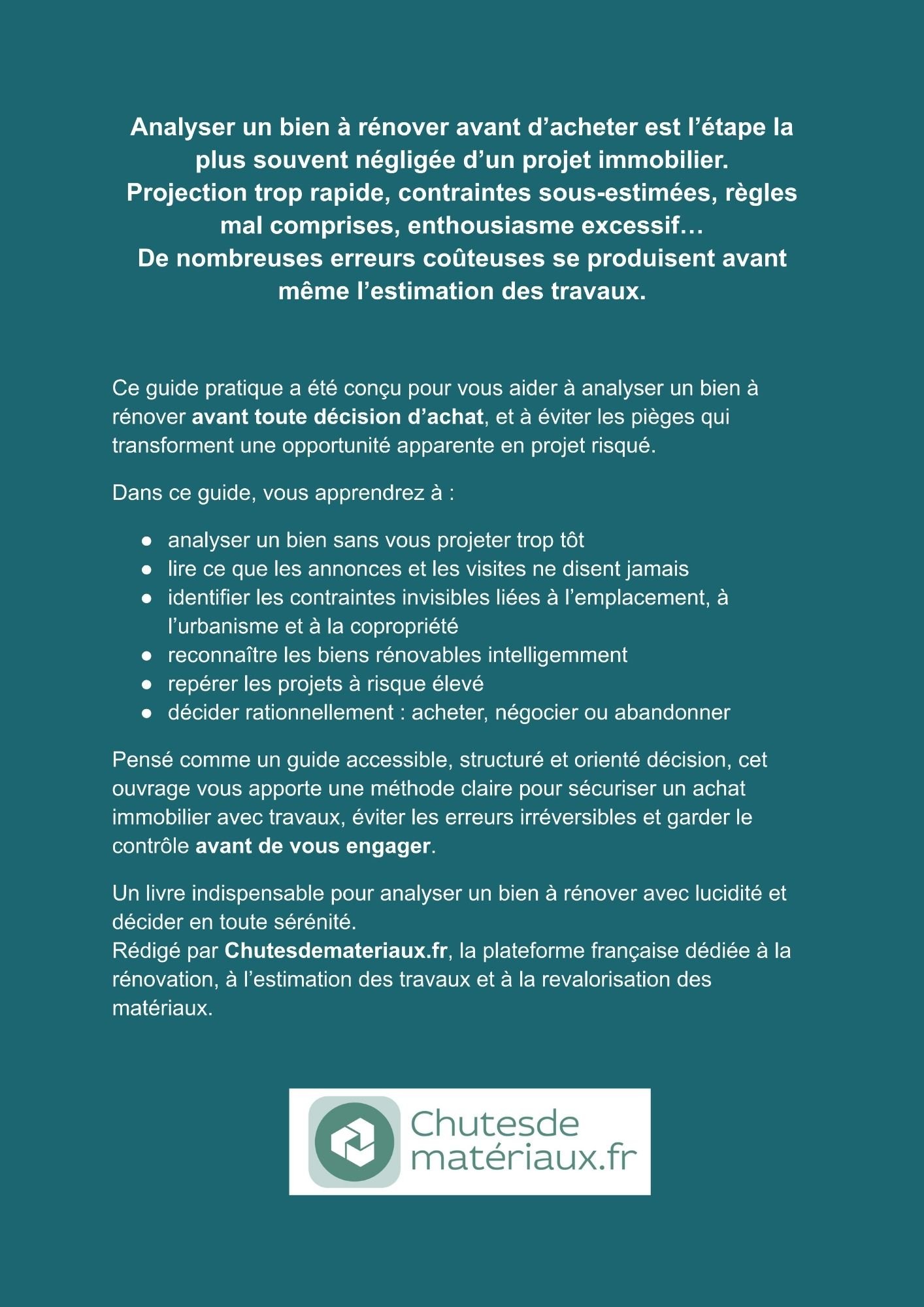 Présentation du guide d’analyse d’un bien à rénover pour estimer les travaux et sécuriser un achat immobilier