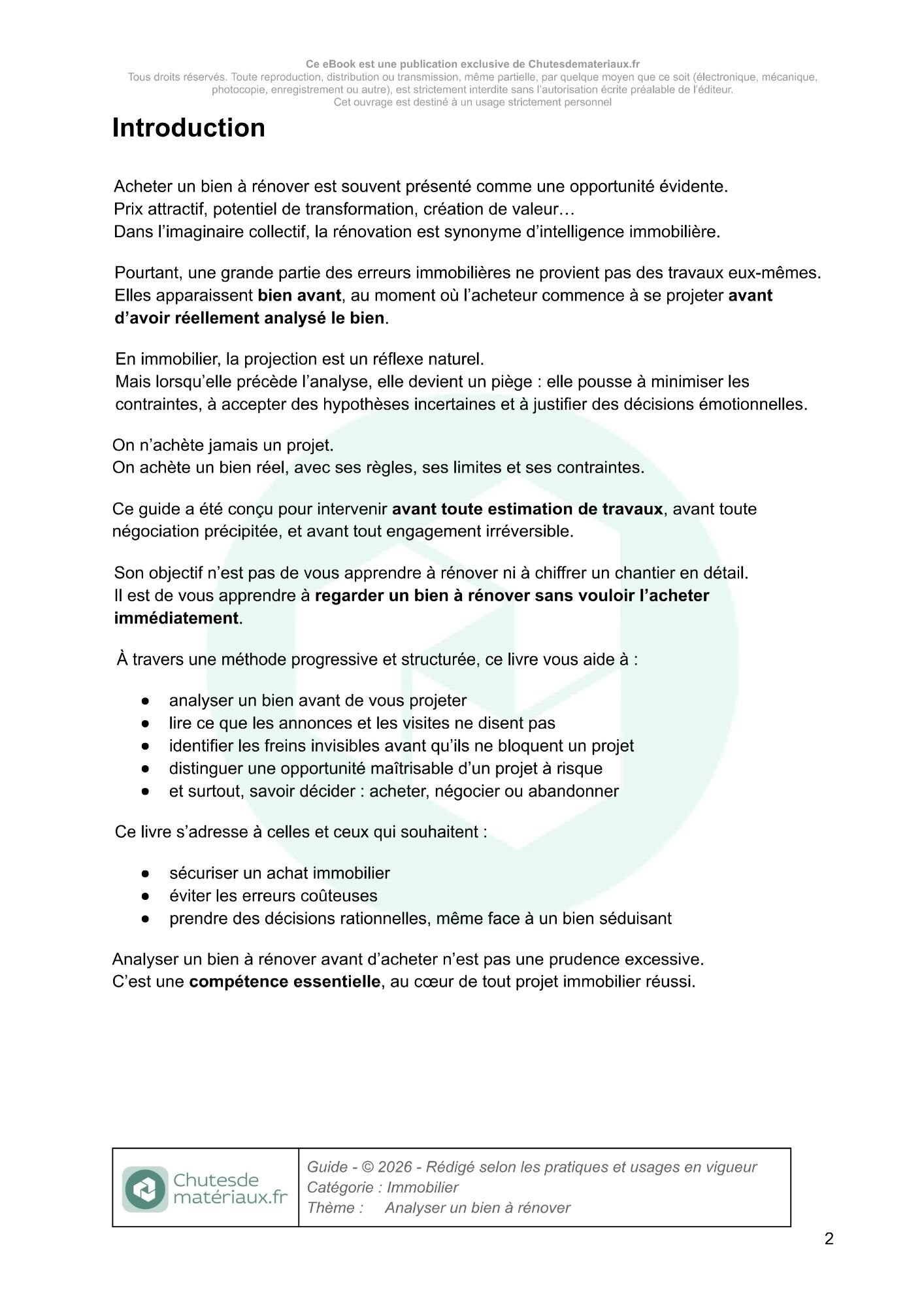 Introduction du guide pour analyser un bien à rénover avant achat et éviter les erreurs d’estimation des travaux