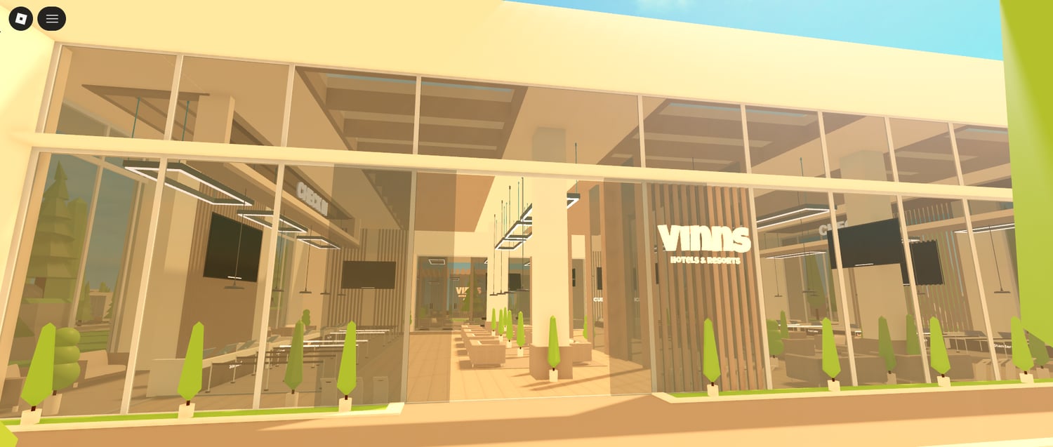 Tropical island resort with leisure amenities in Roblox
