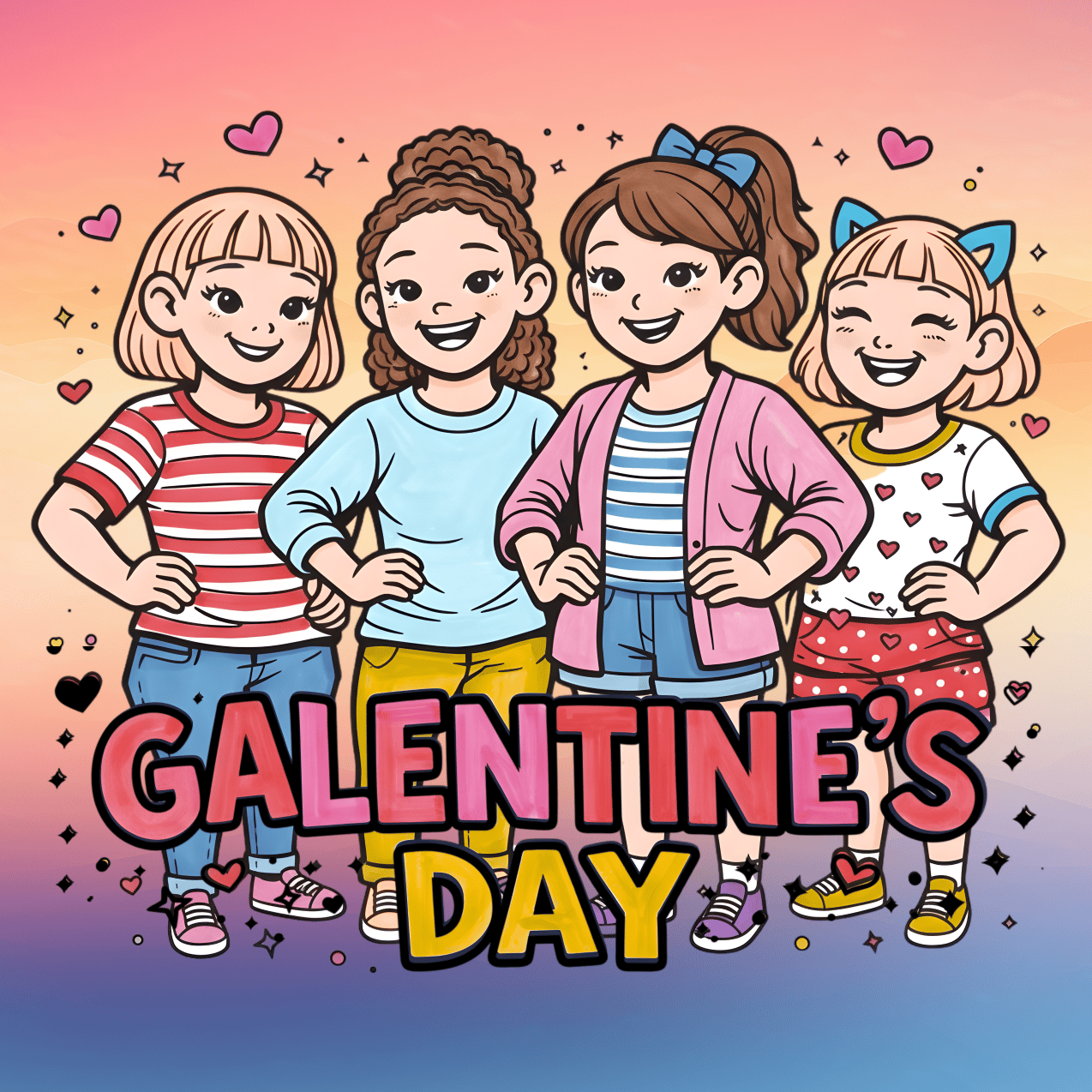 Galentine’s Day Party Idea: Simple & Bold Coloring!