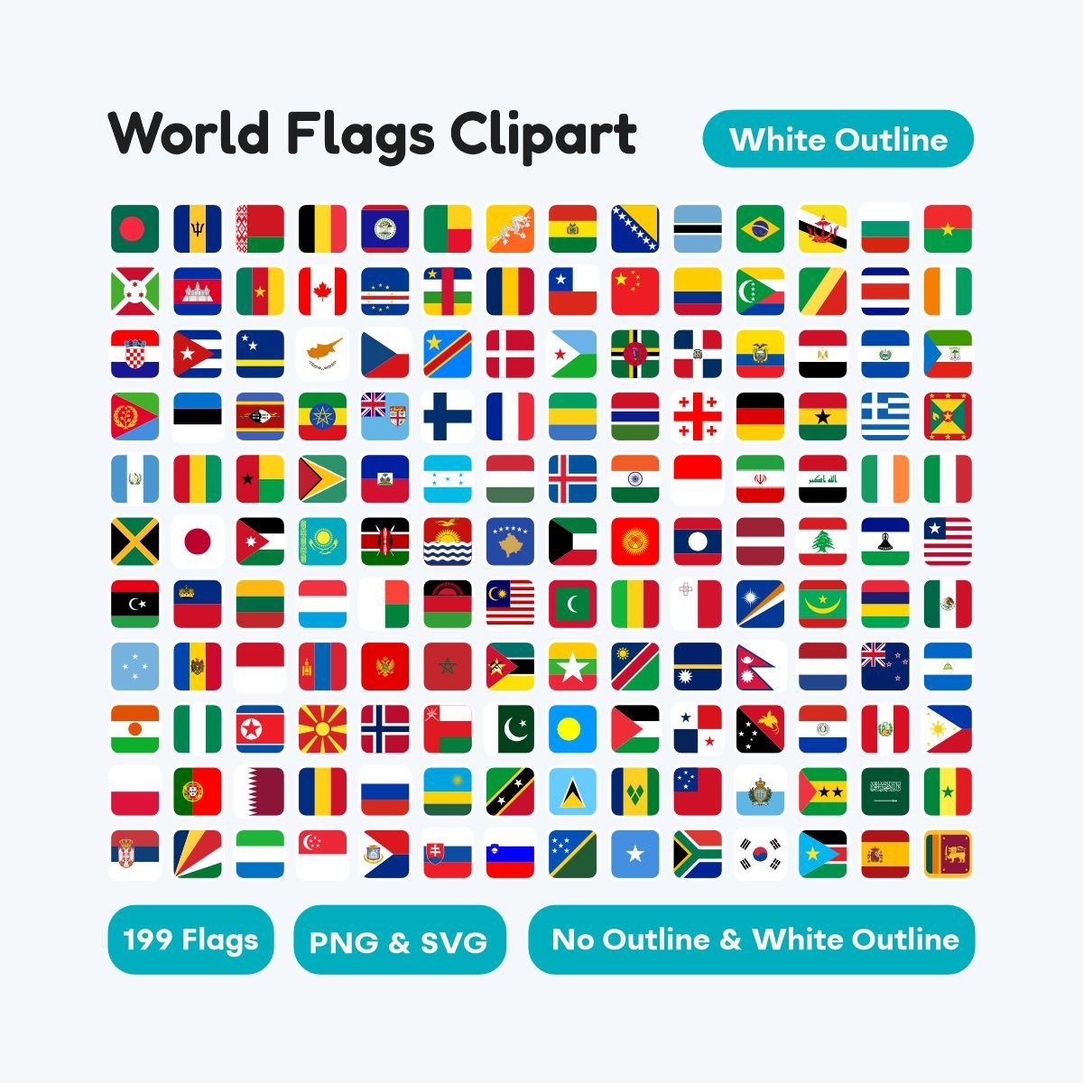 square rounded world flags png clipart