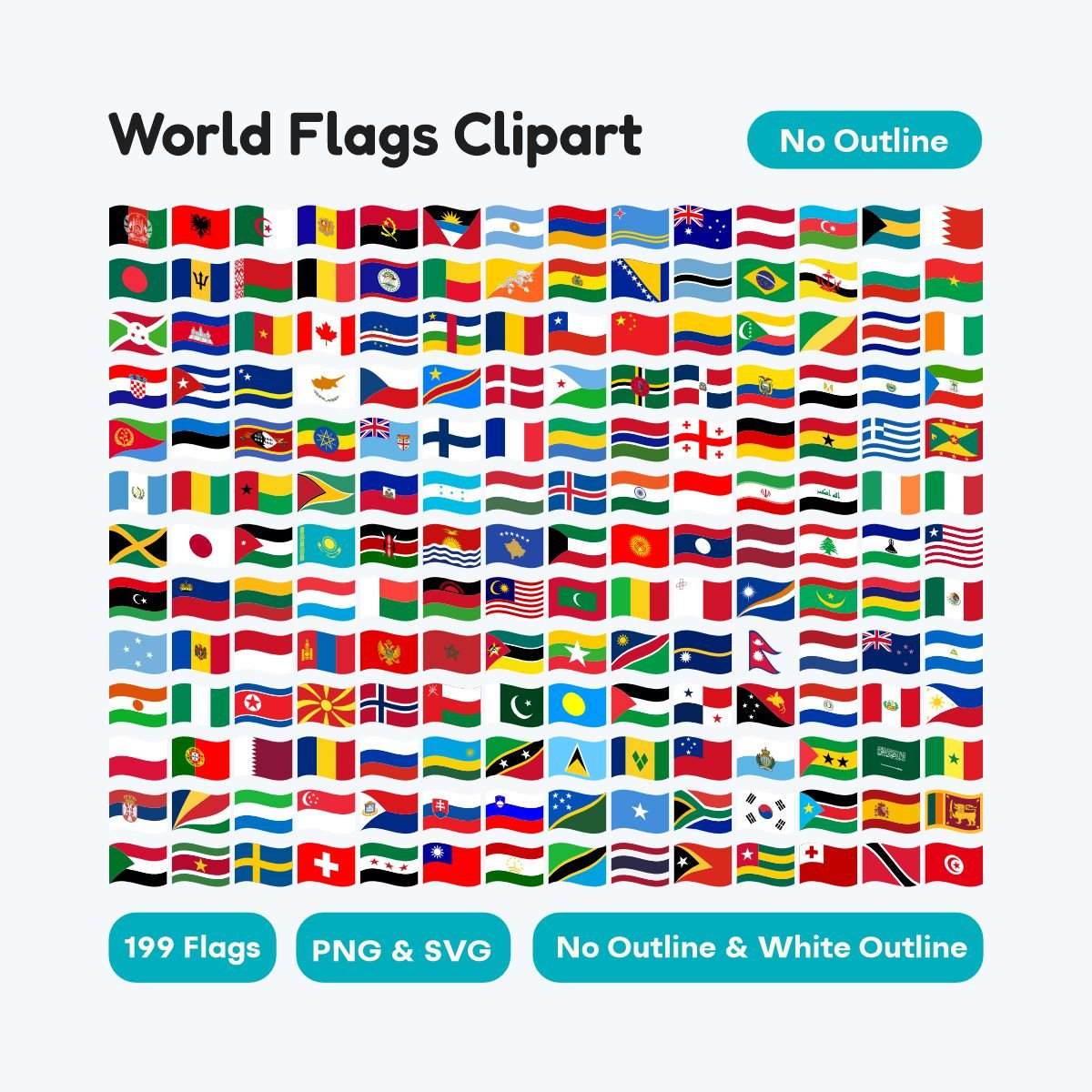 waving world flags png clipart style 2