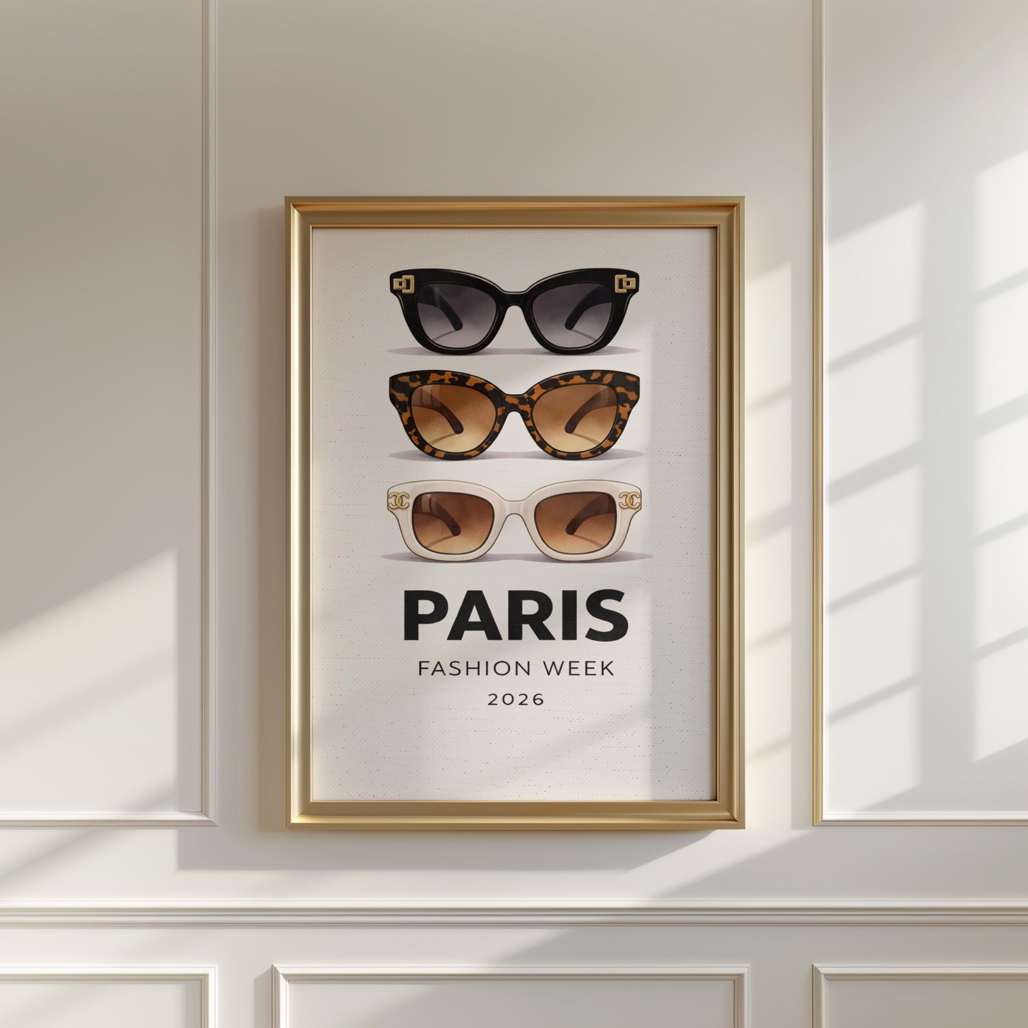 paris fashion week poster, paris fashion week wall art, sunglasses wall art, fashion sunglasses poster, fashion illustration print, fashion wall art, retro fashion poster, y2k wall art, y2k apartment decor, trendy chic apartment decor, editorial wall art,
