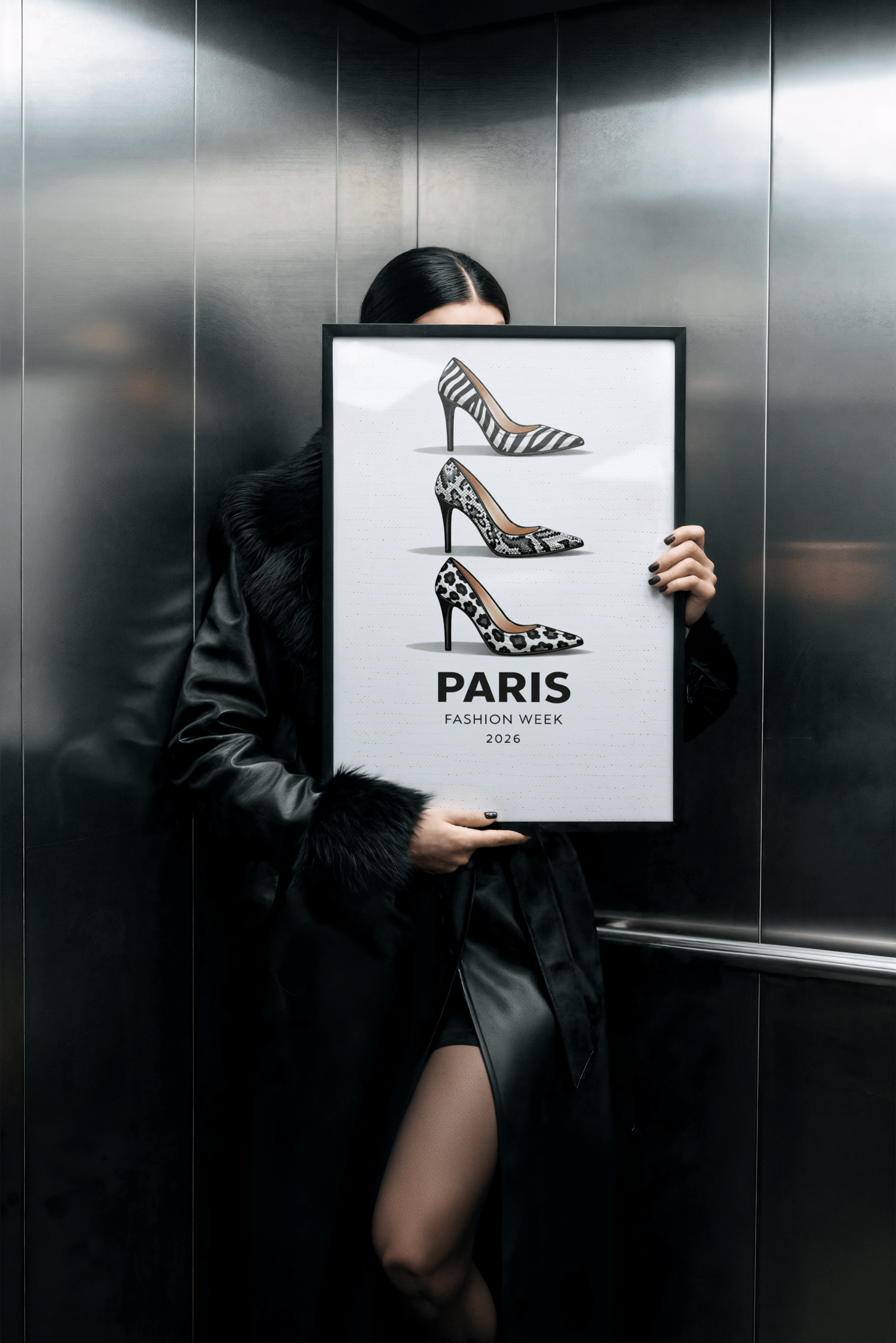 paris fashion week poster, paris fashion week wall art, animal print heels wall art, fashion illustration print, zebra print wall art, snake print wall art, leopard print wall art, fashion wall art, y2k wall art, y2k apartment decor, trendy chic apartment
