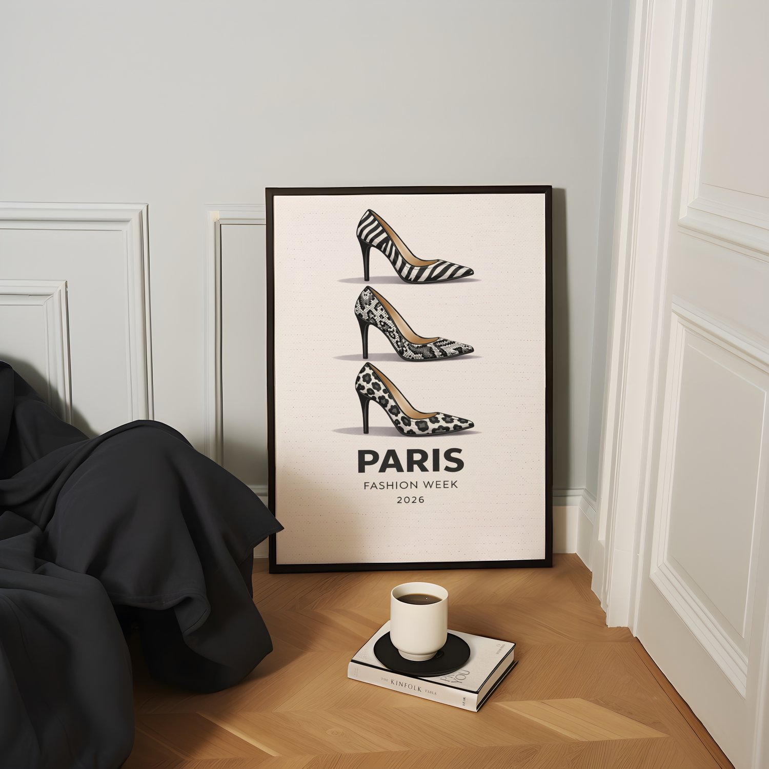 paris fashion week poster, paris fashion week wall art, animal print heels wall art, fashion illustration print, zebra print wall art, snake print wall art, leopard print wall art, fashion wall art, y2k wall art, y2k apartment decor, trendy chic apartment