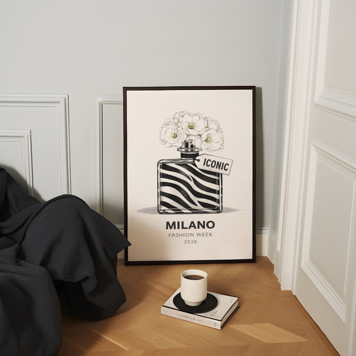 milano fashion week poster, milano fashion week wall art, perfume wall art, zebra print wall art, fashion illustration print, fashion wall art, editorial wall art, trendy chic apartment decor, y2k wall art, y2k apartment decor, statement wall art, luxury 