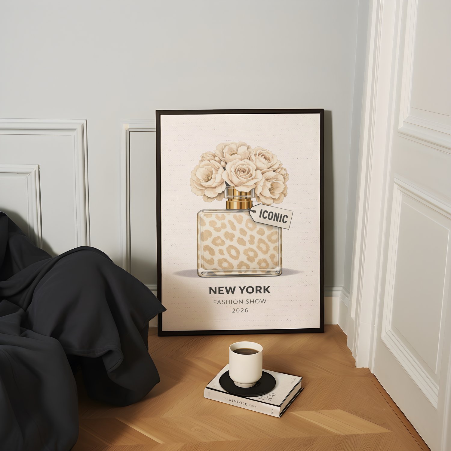new york fashion show poster, new york fashion show wall art, perfume wall art, leopard print wall art, fashion illustration print, fashion wall art, luxury fashion decor, trendy chic apartment decor, y2k wall art, y2k apartment decor, editorial wall art,