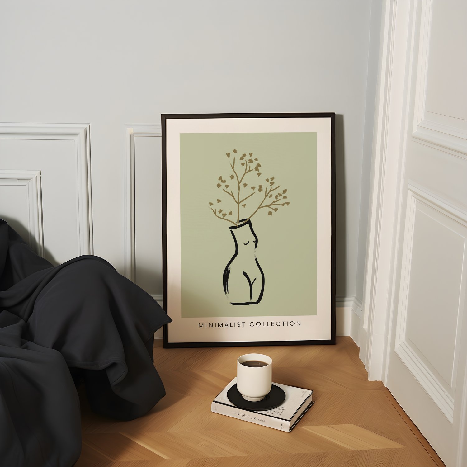 abstract female wall art, minimalist line art woman, botanical line art print, green minimalist wall art, female form illustration, modern abstract wall decor, neutral botanical art, printable minimalist art, contemporary wall art download, Scandinavian w