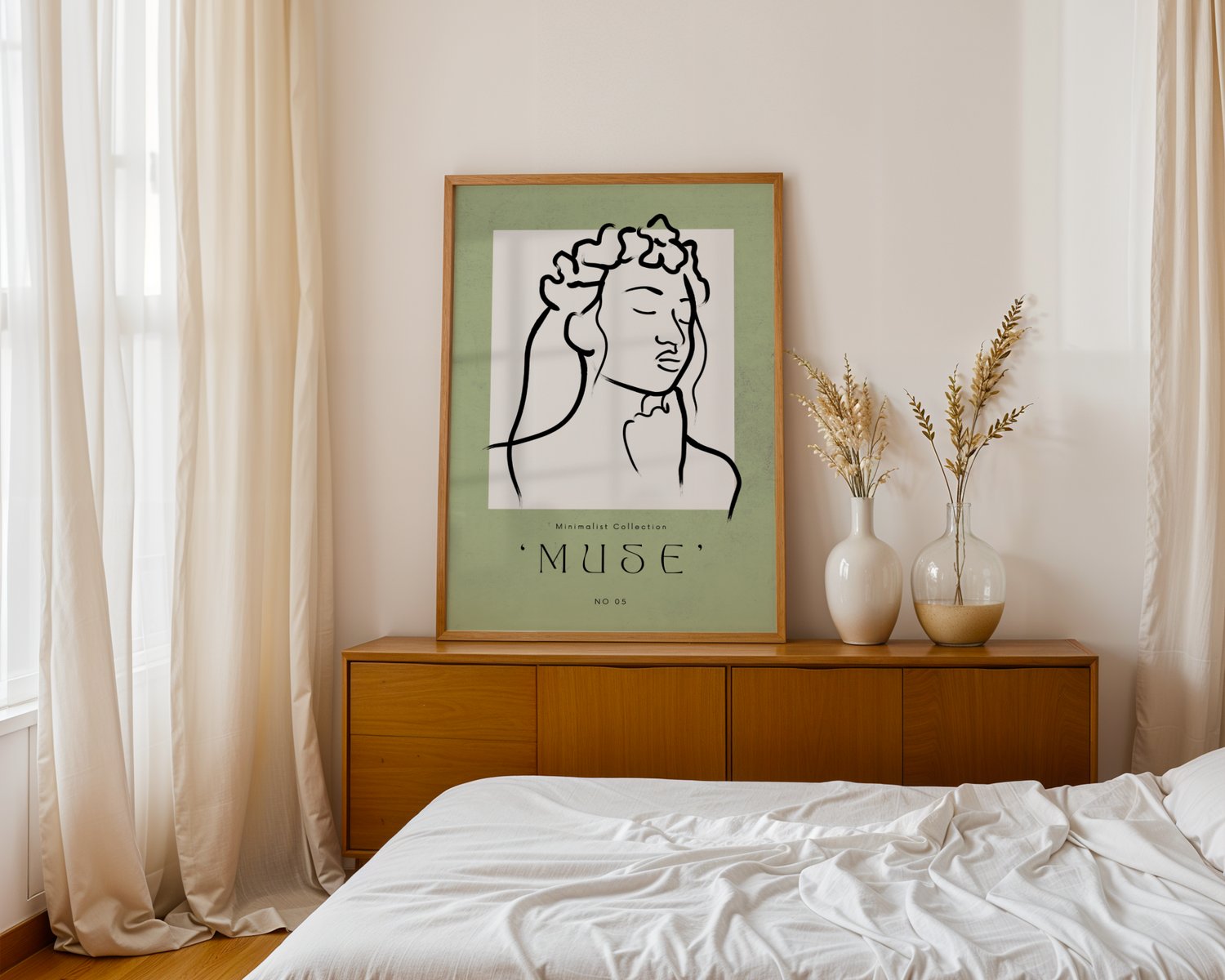 minimalist wall art, female line art portrait, muse wall art print, sage green wall art, abstract woman line drawing, modern minimalist poster, printable wall art download, contemporary portrait art, Scandinavian wall decor, Japandi wall art, boho minimal