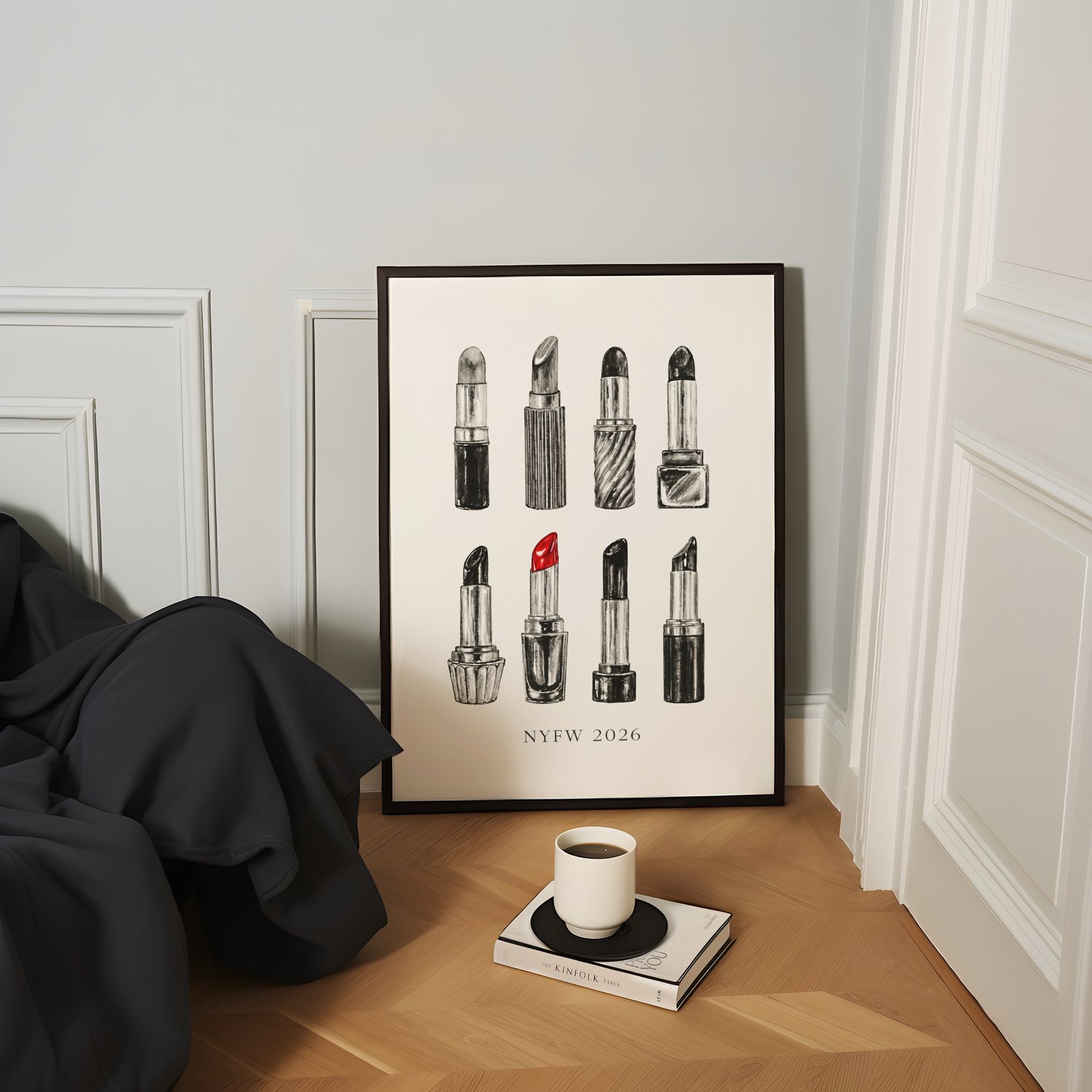 nyfw 2026 poster, fashion week wall art, lipstick illustration print, fashion illustration poster, vogue style wall art, beauty wall decor, minimalist fashion art, runway inspired print, modern fashion poster, fashion studio decor, digital download wall a