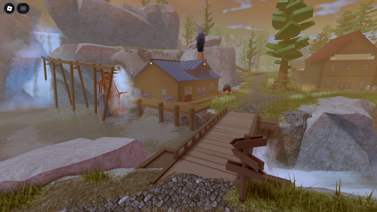 Outlaw hideout in mountains in Roblox western map