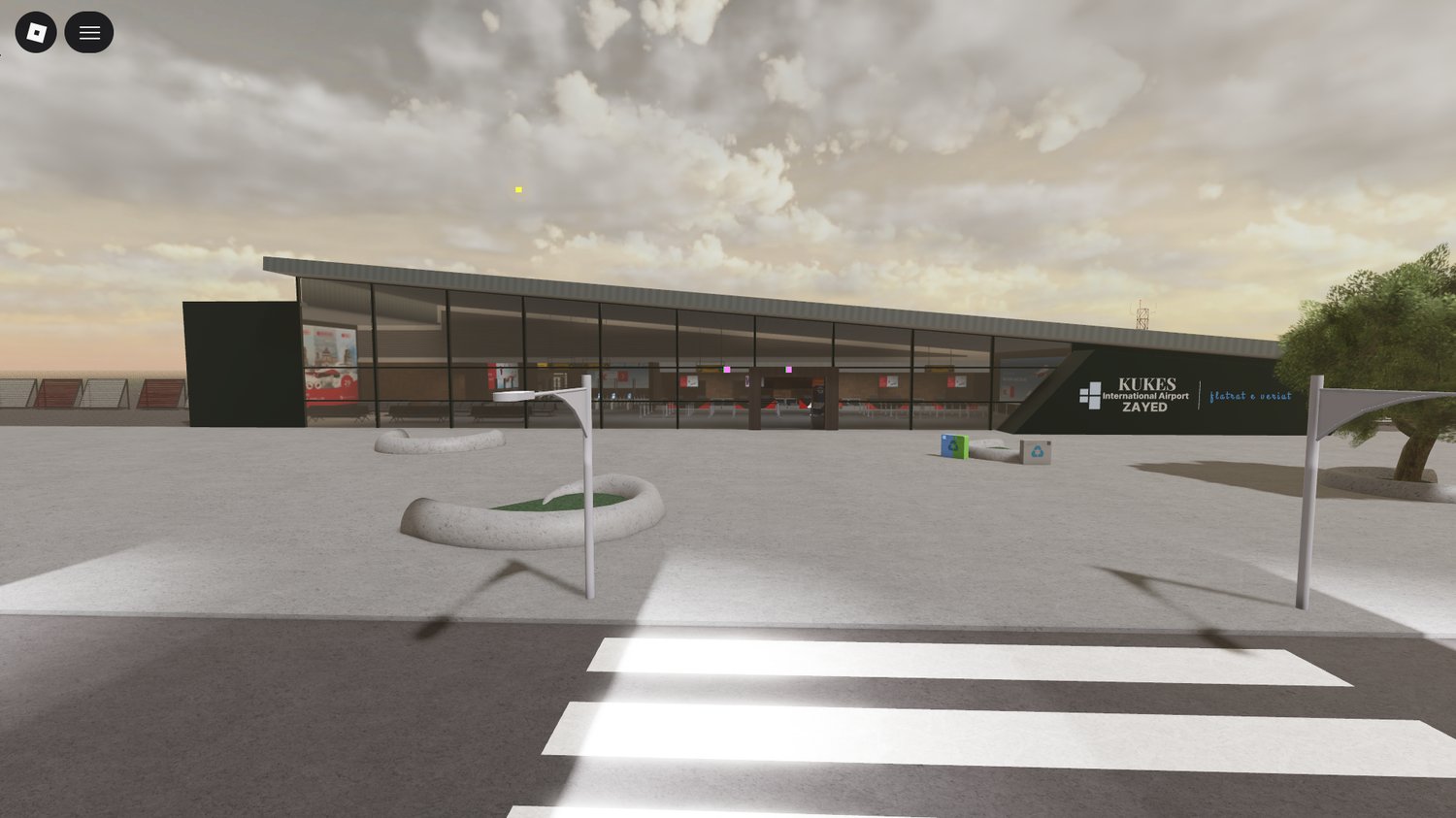 Kukesi Airport terminal interior with seating areas