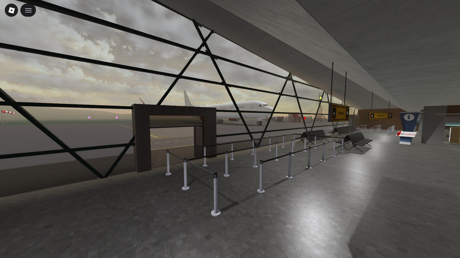 VIP lounge and normal lounge in detailed airport map