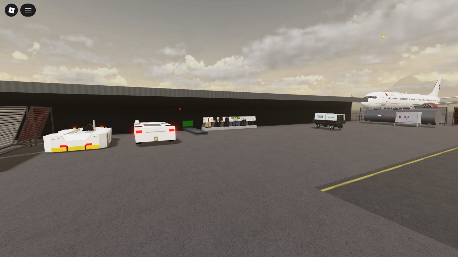 Fully modeled airplane inside Roblox airport